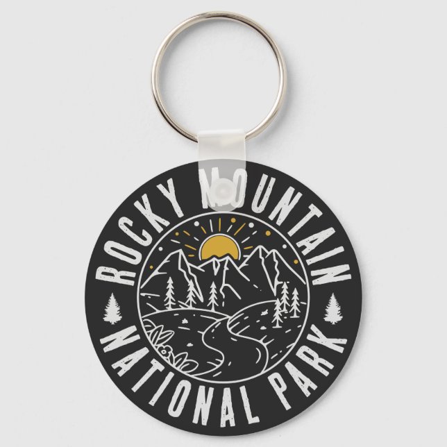 Rocky Mountain National Park Minimalist Souvenirs Keychain (Front)