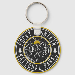Rocky Mountain National Park Minimalist Souvenirs Keychain