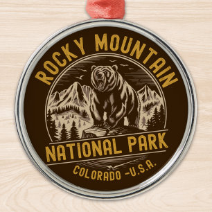 Rocky Mountain National Park Mountain Landscape Metal Ornament
