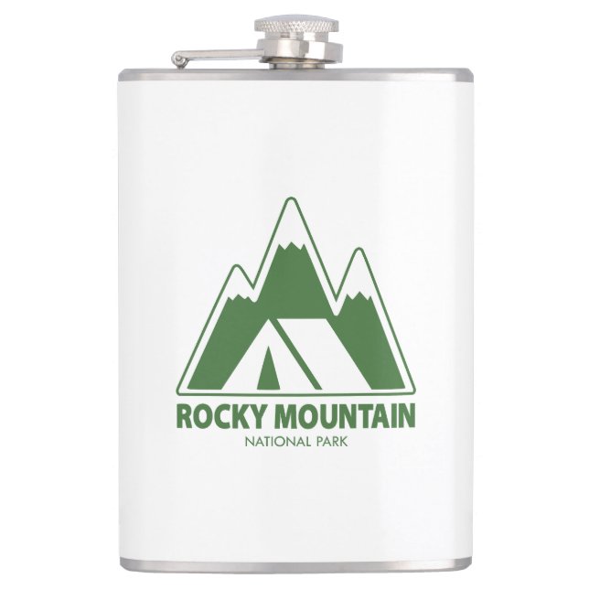 Rocky Mountain National Park Mountains Camping Hip Flask (Front)
