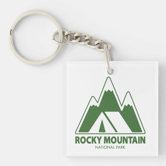 Rocky Mountain National Park Mountains Camping Keychain (Front)
