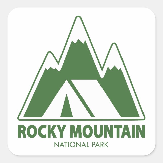 Rocky Mountain National Park Mountains Camping Square Sticker (Front)