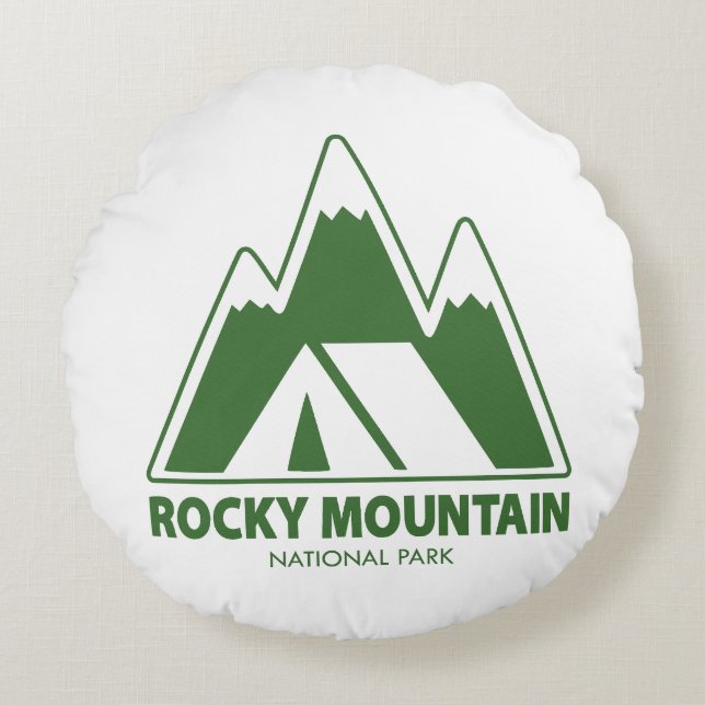 Rocky Mountain National Park Mountains Camping Thr Round Pillow (Front)
