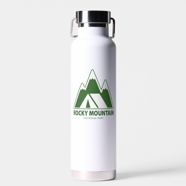 Rocky Mountain National Park Mountains Camping Water Bottle (Front)