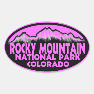 Rocky Mountain National Park pink oval stickers