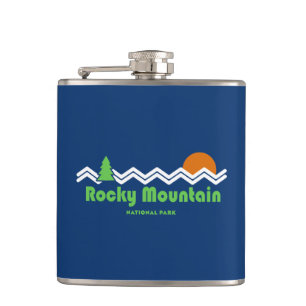 Rocky Mountain National Park Retro Hip Flask