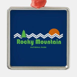 Rocky Mountain National Park Retro Metal Ornament