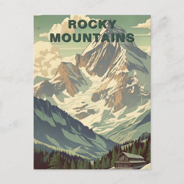 Rocky Mountain National Park Rustic Cabin Postcard (Front)