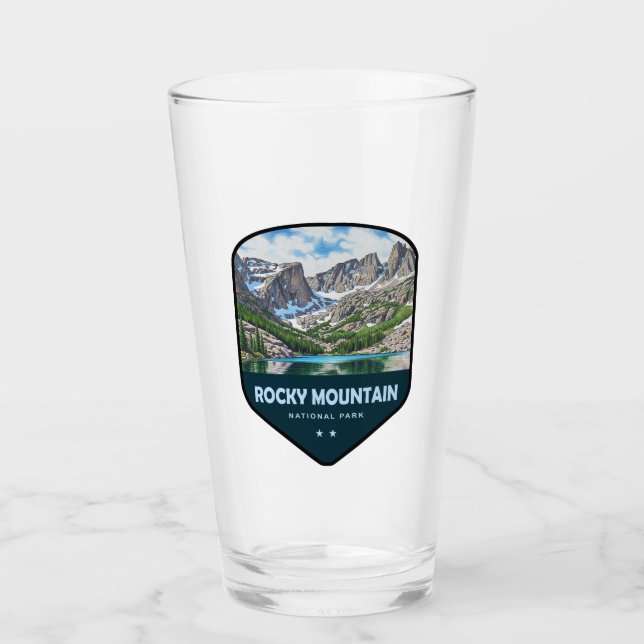 Rocky Mountain National Park Shield Glass (Front)
