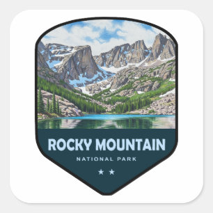 Rocky Mountain National Park Shield Square Sticker