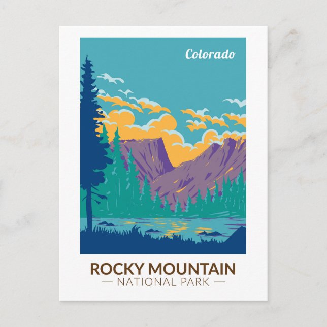 Rocky Mountain National Park Teton Range Travel Postcard (Front)