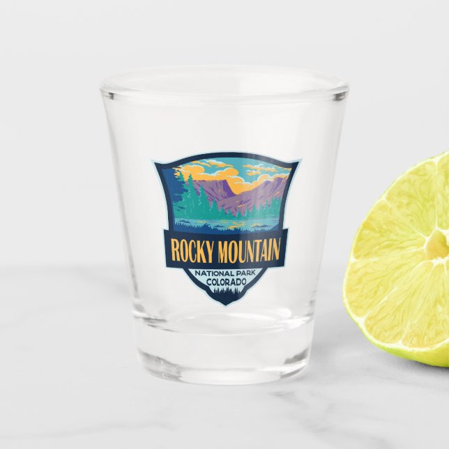 Rocky Mountain National Park Teton Range Travel Shot Glass (Front)