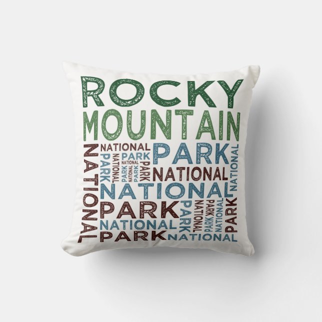 Rocky Mountain National Park Throw Pillow (Front)