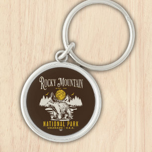 Rocky Mountain National Park Vintage landscape Keychain