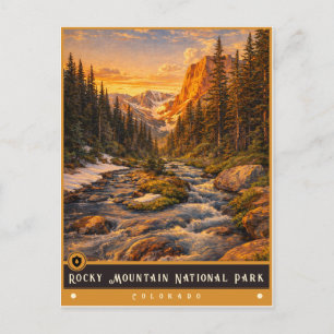 Rocky Mountain National Park Vintage Postcard