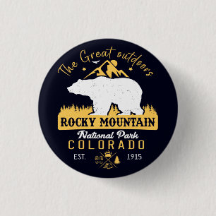 Rocky Mountain National Park Vintage Souvenirs 1 Inch Round Button