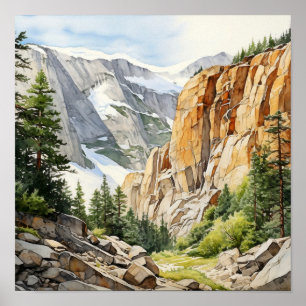 Rocky Mountain National Park Watercolor Poster