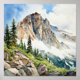 Rocky Mountain National Park Watercolor Poster