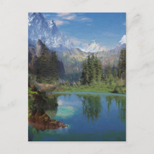 Rocky Mountain Oil Painting Greeting Cards