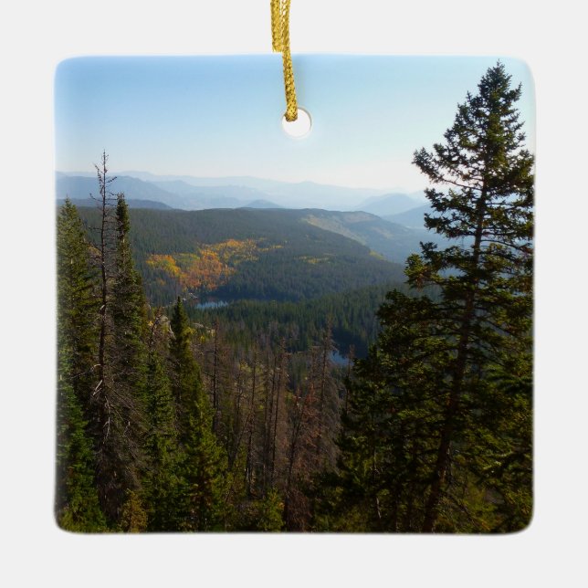 Rocky Mountain Overlook in Early Fall Ceramic Ornament (Front)