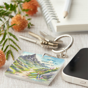 Rocky Mountain Path & Quote Keychain