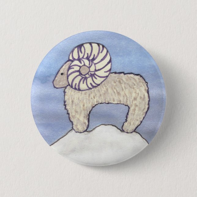 Rocky Mountain Ram 2 Inch Round Button (Front)