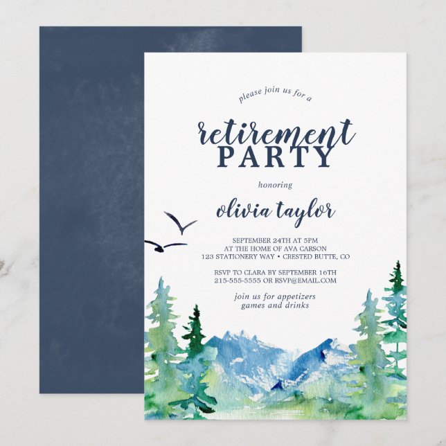 Rocky Mountain Retirement Party Invitation (Front/Back)