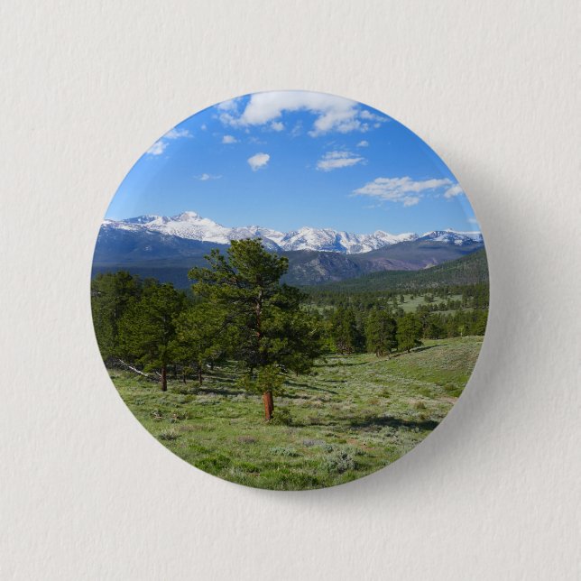 Rocky Mountain View Scenic Landscape 2 Inch Round Button (Front)