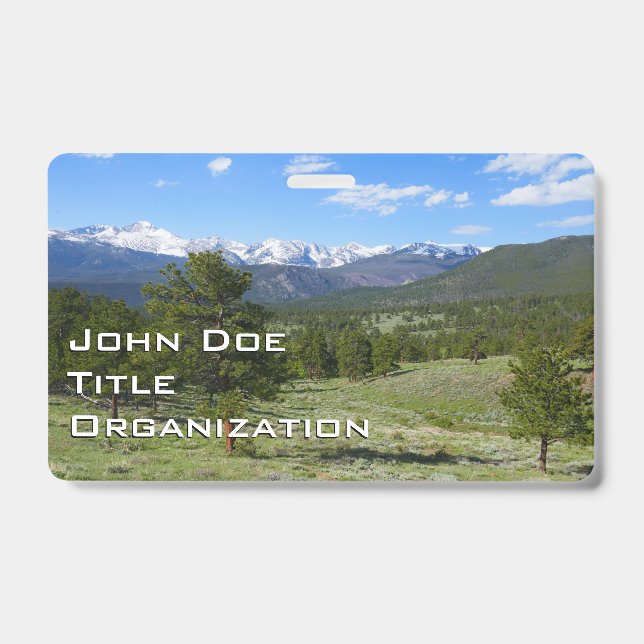 Rocky Mountain View Scenic Landscape Badge (Front)