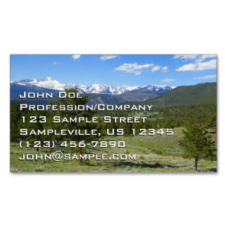 Rocky Mountain View Scenic Landscape Magnetic Business Card