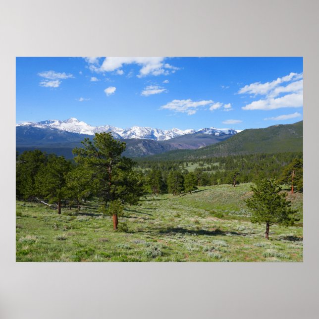 Rocky Mountain View Scenic Landscape Poster (Front)