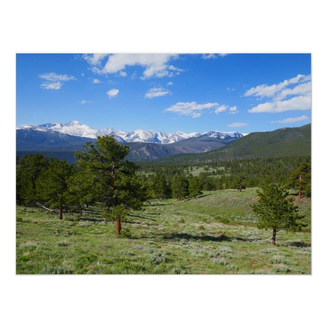 Rocky Mountain View Scenic Landscape Poster (Front)
