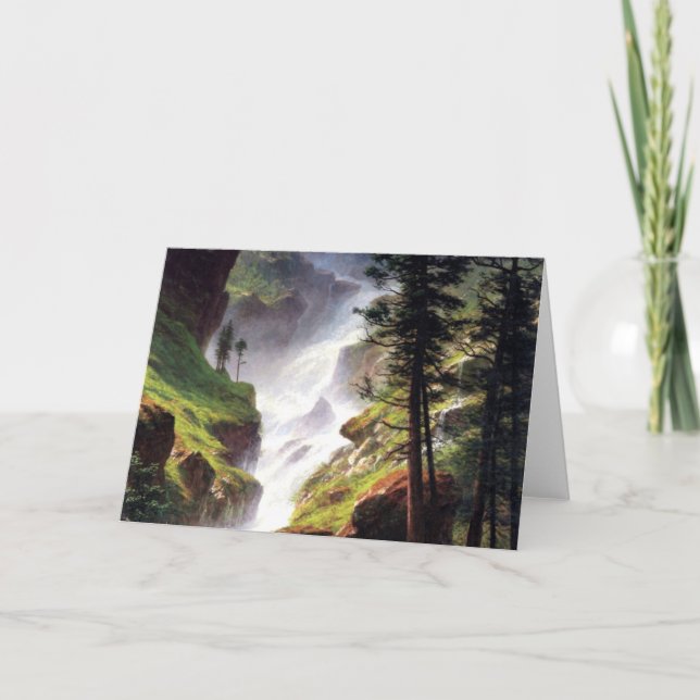 Rocky Mountain Waterfall - Albert Bierstadt Card (Front)