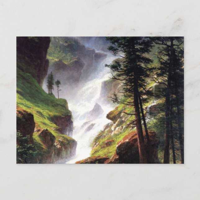 Rocky Mountain Waterfall - Albert Bierstadt Postcard (Front)
