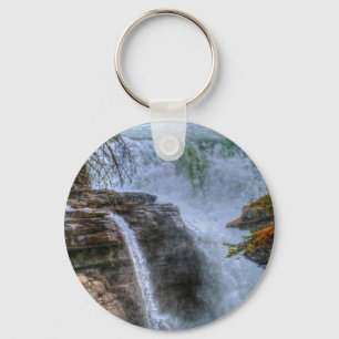 Rocky Mountain Waterfall Nature Photo Keychain