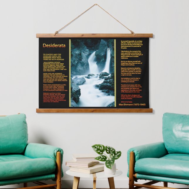 Rocky mountain waterfalls DESIDERATA Hanging Tapestry (Living Room)