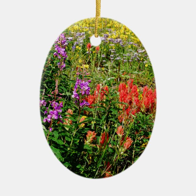 Rocky Mountain Wildflowers Ceramic Ornament (Front)