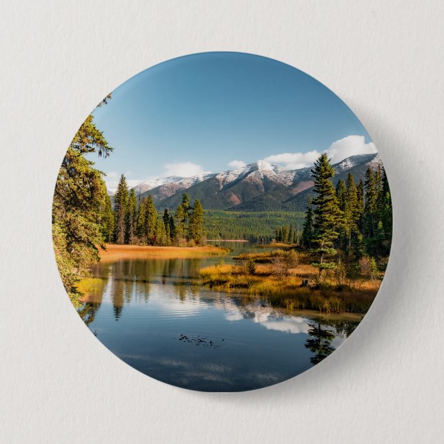 Rocky mountains 3 inch round button (Front)
