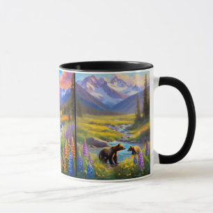 Rocky Mountains 3 Nature Paintings Deer Bear Mug