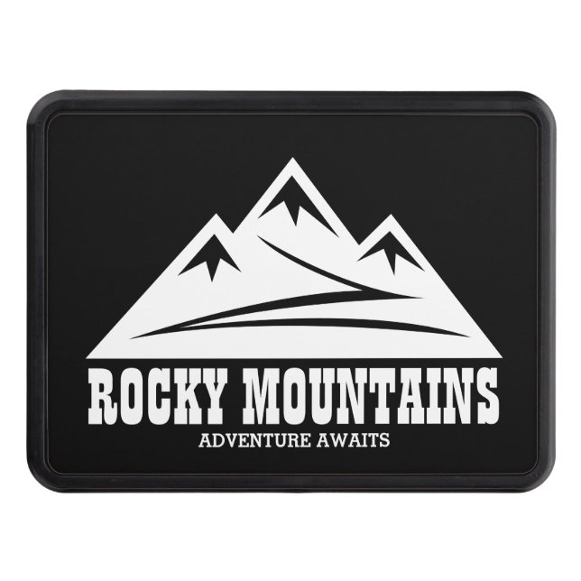 Rocky Mountains adventure awaits custom trailer Trailer Hitch Cover (Front)