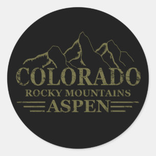 Rocky Mountains Aspen Colorado  Classic Round Sticker