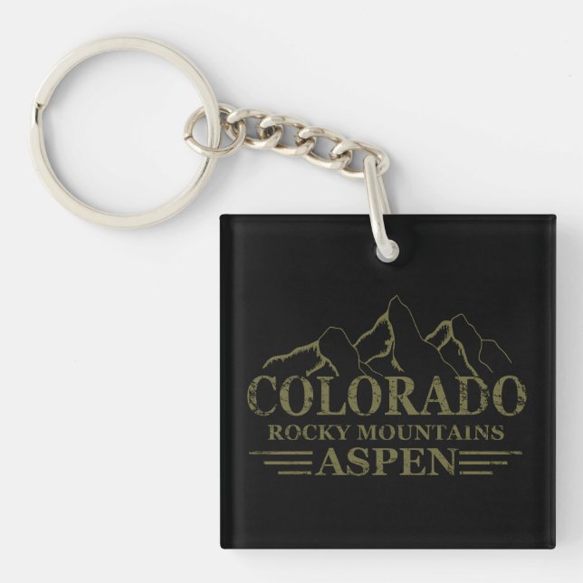 Rocky Mountains Aspen Colorado  Keychain (Front)