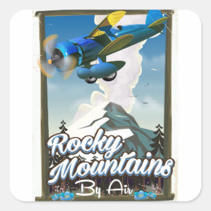 Rocky Mountains by Air! Square Sticker