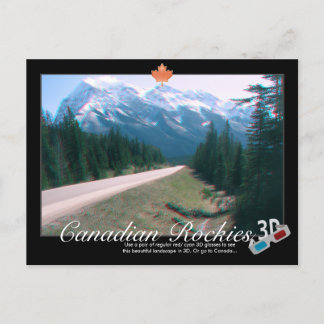 Rocky Mountains Canada Carte postale Anaglyph 3D