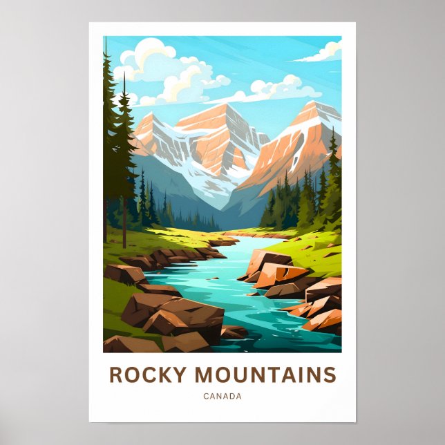 Rocky Mountains Canada Travel Print (Front)