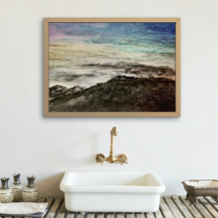 Rocky Mountains Chains Aurora Landscape Canvas Print