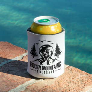 Rocky Mountains Colorado Bigfoot Vintage Hiking Can Cooler