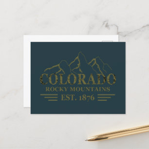Rocky Mountains Colorado  Holiday Postcard