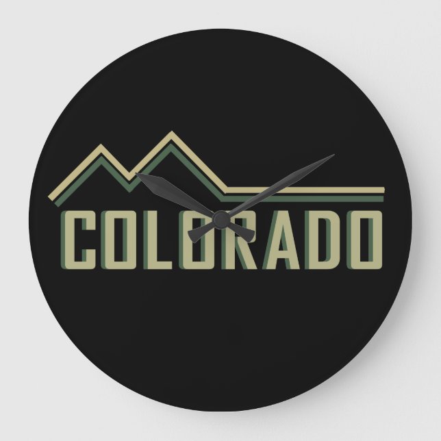 Rocky Mountains Colorado  Large Clock (Front)