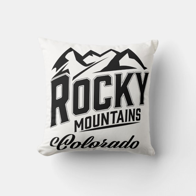 Rocky Mountains Colorado Throw Pillow (Front)